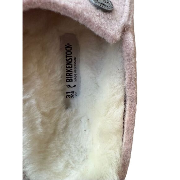 Birkenstock Girls Soft Pink Zermatt Shearling Wool Felt Slip On Clogs Size 31 13 - Picture 2 of 16